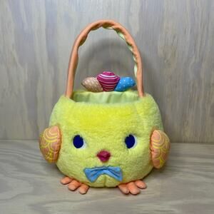Fluffy Chick Easter Basket Yellow